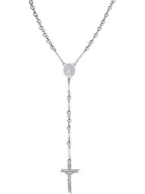 Gold Virgin Mary Rosary Beads Necklace for Women, Tarnish-Resistant Y-Necklace